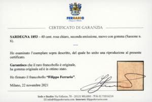 1853 - 40 cent. rosa chiaro (6), ... 