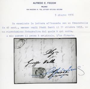 1854 - 40 cent. rosa chiaro (6), ... 