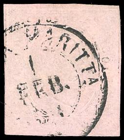 1853 - 40 cent. rosa (6a), perfetto, usato a ... 