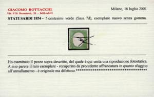 1854 - 5 cent. verde (7d), tre ... 