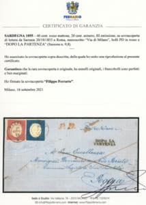 1855 - 40 cent. rosso mattone, 20 ... 