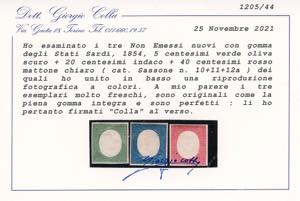 1854 - Non emessi, serie completa ... 