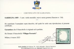 1855 - 5 cent. verde smeraldo ... 