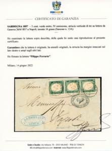 1857 - 5 cent. verde mirto (13A), ... 