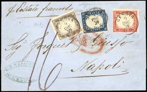 1859 - 10 cent. bruno violaceo, 20 cent. ... 