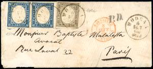 1860 - 10 cent. bruno chiaro rosaceo, 20 ... 