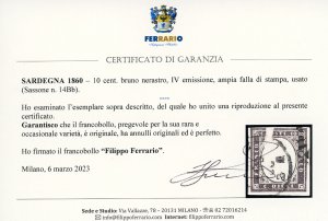 1860 - 10 cent. bruno nerastro, ... 