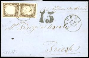 1860 - 10 cent. bruno olivastro scuro ... 