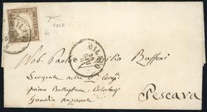 1861 - 10 cent. bruno tenue (11Ch), ... 