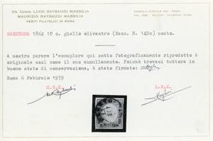 1862 - 10 cent. giallo olivastro ... 