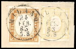1863 - 10 cent. bistro arancio, ... 