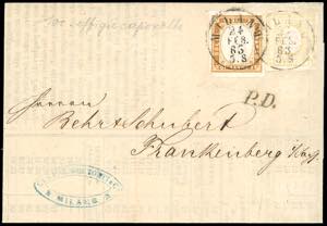 1863 - 10 cent. bistro arancio, effigie ... 
