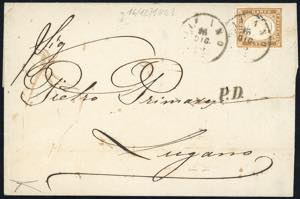 1863 - 10 cent. bistro (14E), perfetto, ... 