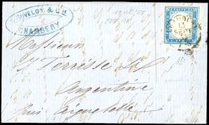 1855 - 20 cent. cobalto (15), perfetto, su ... 
