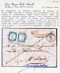 1856 - 20 cent. cobalto latteo ... 