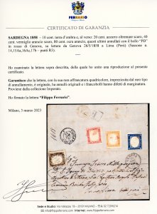 SARDEGNA-PERU 1858 -  10 cent. ... 