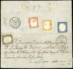 SARDEGNA-PERU 1858 -  10 cent. terra ... 