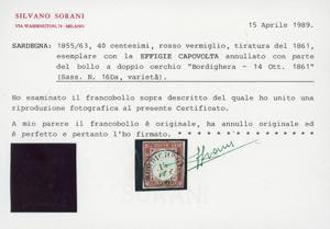 1861 - 40 cent. rosso vermiglio, ... 