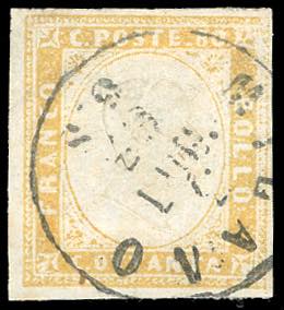 1860 - 80 cent. giallo arancio olivastro ... 