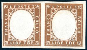 1861 - 3 lire rame vivo (18A), coppia ... 