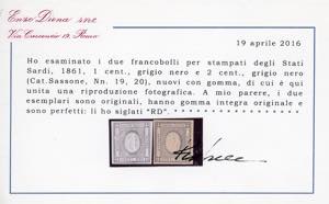 1861 - 1 e 2 cent. per stampati ... 