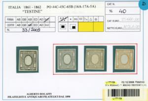 1861/62 - 1 cent. grigio nero, 2 ... 