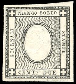 1861 - 20 cent. nero intenso (20e), gomma ... 