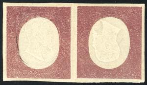 1854 - 5 cent. rosso mattone, ... 