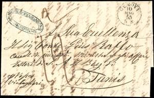 SARDEGNA-TUNISIA 1855 - Lettera di doppio ... 