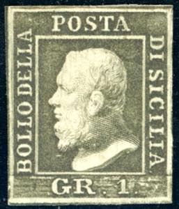 1859 - 1 grano verde oliva grigiastro, II ... 