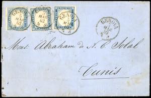 SARDEGNA-TUNISIA 1862 - 20 cent. celeste ... 