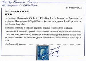1859 - 2 grana azzurro scurissimo ... 