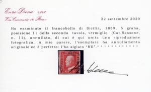 1859 - 5 grana vermiglio, II ... 