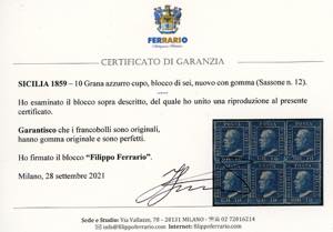 1859 - 10 grana azzurro cupo (12), ... 