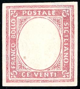 1860 - 20 cent. rosa con effigie ... 