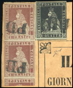 1851 - 1 quattrino nero, 1 crazia ... 