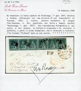 1857 - 2 crazie azzurro verdastro ... 