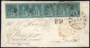 1857 - 2 crazie azzurro verdastro su grigio ... 