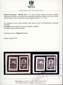 1921 - 25 e 40 cent. Dante ... 