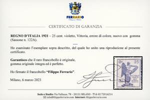 1921 - 25 cent. violetto Vittoria, ... 