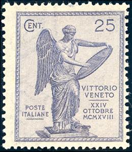 1921 - 25 cent. violetto Vittoria, errore di ... 