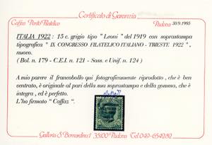 1922 - Congresso Filatelico ... 