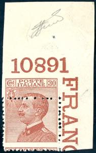 1922 - 30 cent. bruno arancio Michetti, ... 