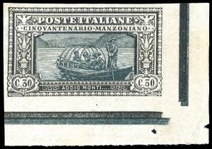 1923 - 50 cent. Manzoni, non dentellato ... 
