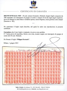 1925 - 20 cent. arancio brunastro, ... 