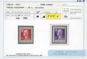 1927 - 20 cent. Volta violetto, ... 