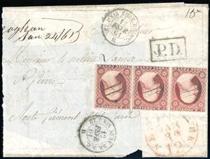 SARDEGNA-STATI UNITI DAMERICA 1861 - 3 ... 