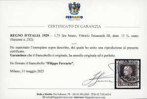 1929 - 1,75 lire bruno, Vittorio ... 