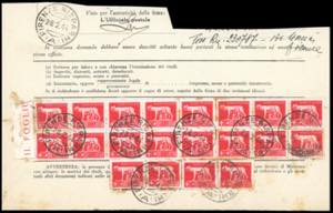 1943 - Due ampi frammenti di moduli di ... 