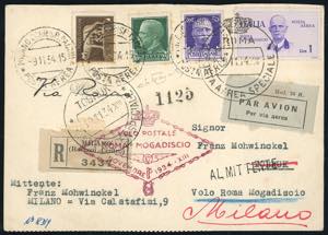 1934 - 1 lira Volo Roma-Mogadiscio, 5 cent., ... 